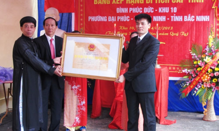 Đình Phúc Đức đón nhận bằng Di tích lịch sử văn hóa cấp tỉnh