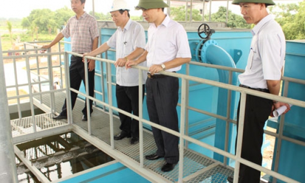 Lãnh đạo UBND tỉnh kiểm tra tiến độ xây dựng nhà máy nước sông Cầu
