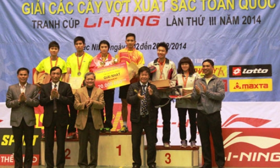 Kết thúc giải Cầu lông các cây vợt xuất sắc toàn quốc Cup Li-ning lần thứ III năm 2014