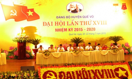 Ngày làm việc thứ nhất Đại hội Đảng bộ huyện Quế Võ nhiệm kỳ 2015- 2020