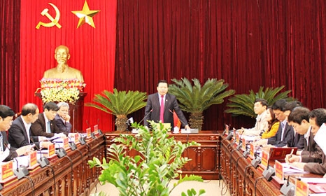 Ban Thường vụ Tỉnh ủy: Hội nghị với các Huyện ủy, Thị ủy, Thành ủy, Đảng ủy trực thuộc và sở, ngành chức năng