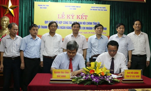 Ký kết Quy chế phối hợp giữa Ban Nội chính Tỉnh uỷ với Thanh tra tỉnh và Ngân hàng Nhà nước chi nhánh Bắc Ninh 