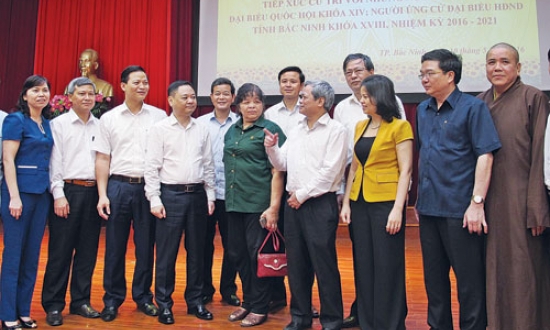 Ứng cử viên đại biểu Quốc hội khóa XIV và đại biểu HĐND tỉnh nhiệm kỳ 2016-2021 tiếp xúc cử tri 