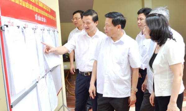 Bí thư Tỉnh ủy Nguyễn Nhân Chiến kiểm tra, giám sát công tác chuẩn bị bầu cử tại thành phố Bắc Ninh