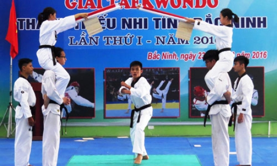 Gần 150 VĐV dự giải Taekwondo thanh thiếu nhi tỉnh lần thứ I