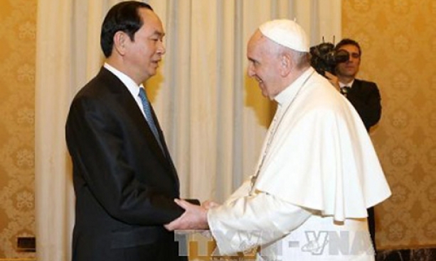 Chủ tịch nước Trần Đại Quang hội kiến Giáo hoàng Francis