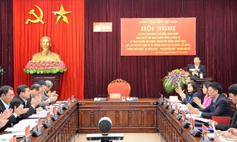 Hội nghị cán bộ toàn quốc phổ biến, quán triệt Nghị quyết Trung ương 4, khóa XII về tăng cường xây dựng, chỉnh đốn Đảng
