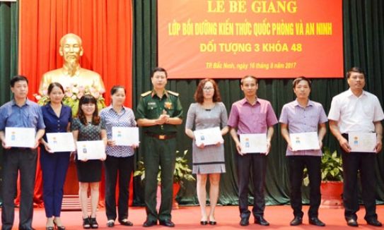 Bế giảng lớp bồi dưỡng kiến thức quốc phòng-an ninh đối tượng 3 khóa 48