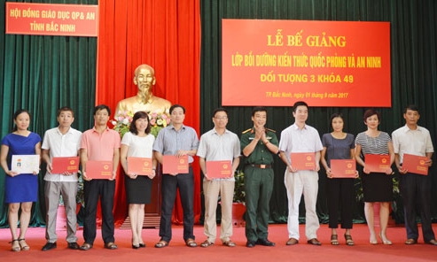 67 cán bộ đối tượng 3 tốt nghiệp bồi dưỡng kiến thức quốc phòng-an ninh