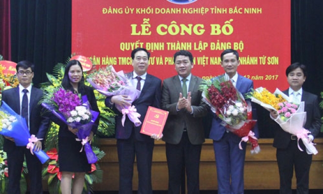 Thành lập Đảng bộ cơ sở Ngân hàng Đầu tư và Phát triển Việt Nam - Chi nhánh Từ  Sơn