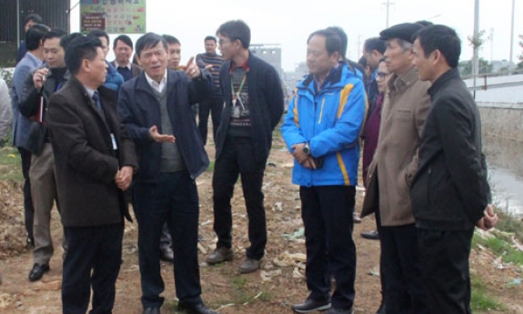 Lãnh đạo tỉnh kiểm tra tiến độ các dự án tại Yên Phong
