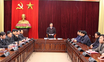 Phó Bí thư Thường trực Tỉnh ủy Nguyễn Hữu Quất làm việc với lãnh đạo các Ban xây dựng Đảng và Văn phòng Tỉnh ủy