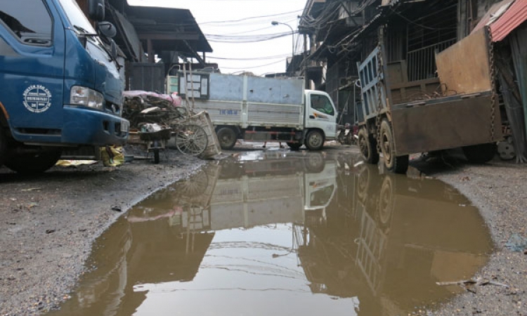 Ngập úng ở làng nghề Đa Hội