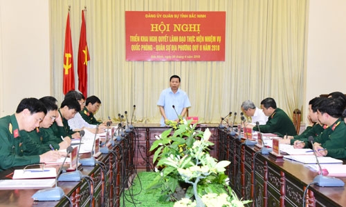 Triển khai Nghị quyết lãnh đạo thực hiện nhiệm vụ quốc phòng-quân sự địa phương quý II 