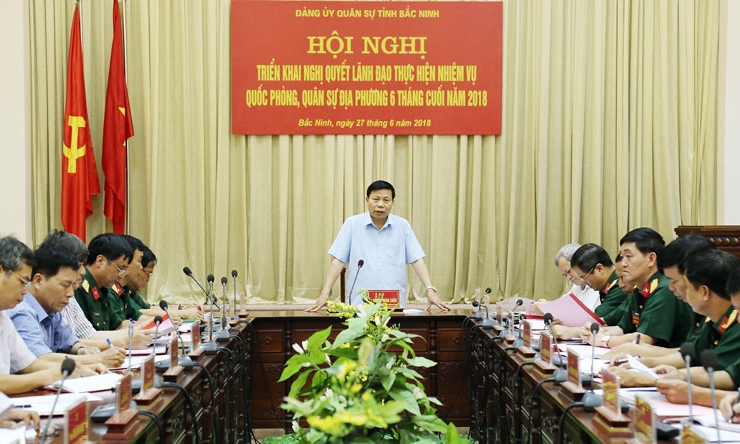 Triển khai nghị quyết lãnh đạo thực hiện nhiệm vụ quốc phòng, quân sự địa phương 6 tháng cuối năm 2018