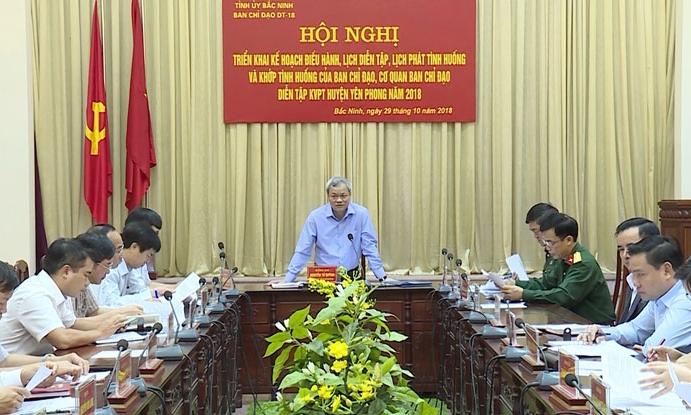 Triển khai kế hoạch điều hành diễn tập khu vực phòng thủ huyện Yên Phong