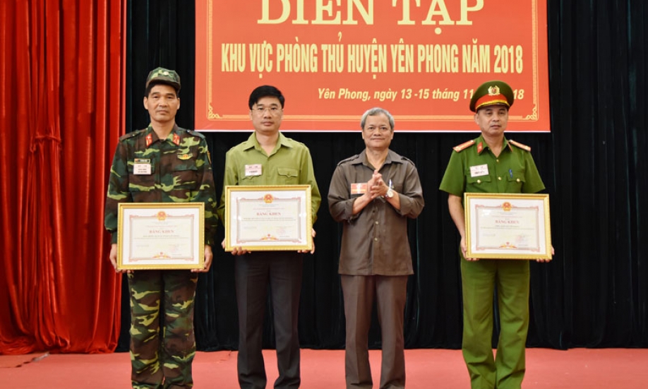 Yên Phong hoàn thành xuất sắc nhiệm vụ diễn tập khu vực phòng thủ huyện năm 2018