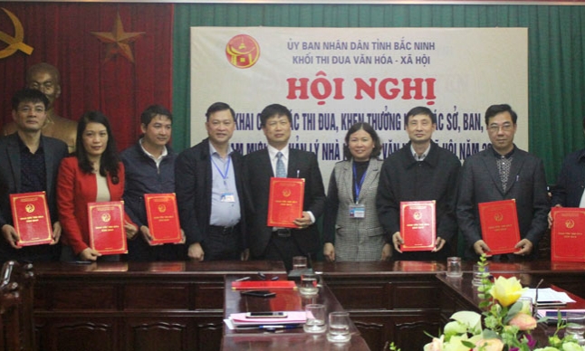 Khối thi đua Văn hóa - Xã hội ký giao ước thi đua năm 2019