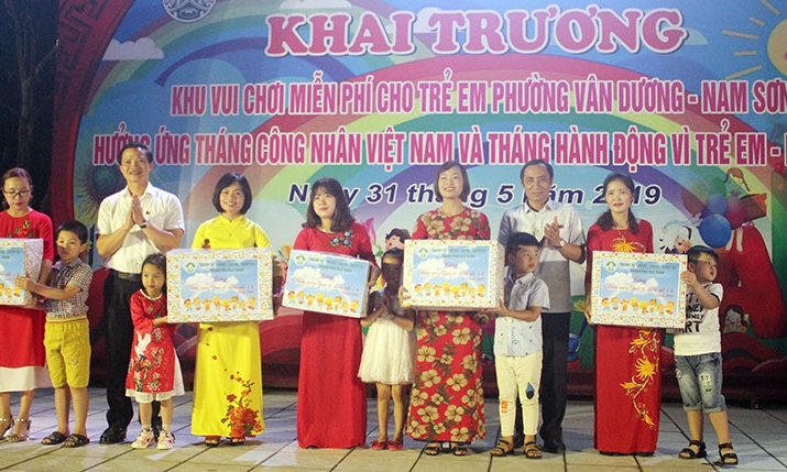 Khai trương Khu vui chơi miễn phí cho trẻ em phường Vân Dương và xã Nam Sơn (Thành phố Bắc Ninh)