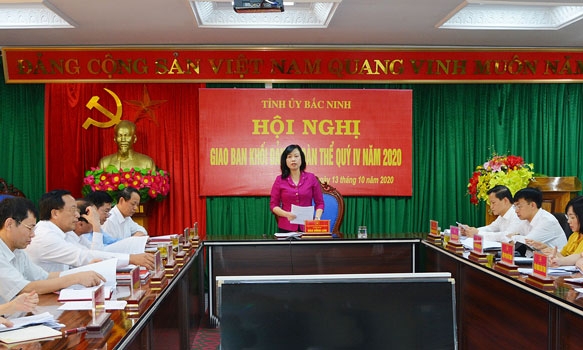 Tỉnh ủy giao ban khối Đảng, đoàn thể quý IV năm 2020