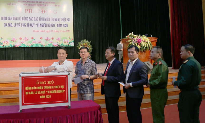 Huyện Thuận Thành: Ủng hộ hơn 1,3 tỷ đồng cho Quỹ “Vì người nghèo” năm 2020 và đồng bào các tỉnh miền Trung bị thiệt hại do bão, lũ