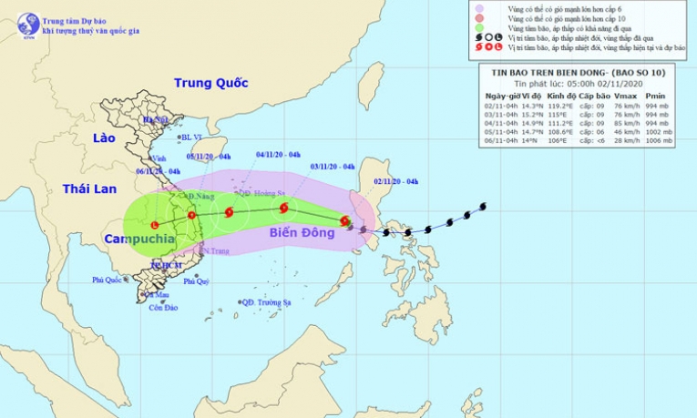 Bão số 10 suy yếu, không khí lạnh tăng cường ở phía Bắc