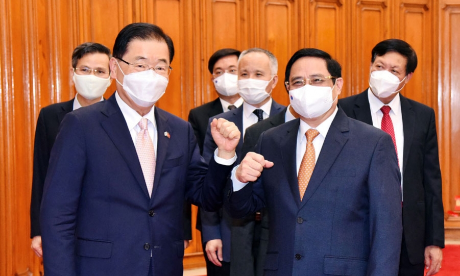 Thủ tướng Phạm Minh Chính đề nghị sớm đưa kim ngạch thương mại Việt Nam-Hàn Quốc lên 100 tỷ USD