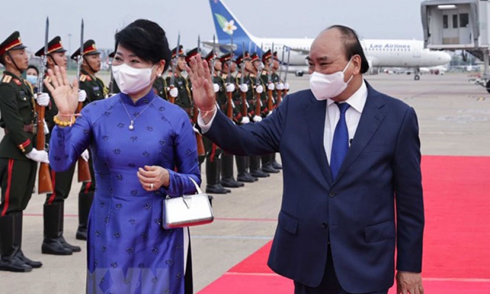 Chủ tịch nước Nguyễn Xuân Phúc kết thúc tốt đẹp chuyến thăm hữu nghị chính thức Lào