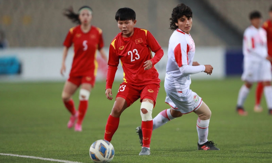 Đội tuyển nữ Việt Nam thắng 7-0 chủ nhà Tajikistan