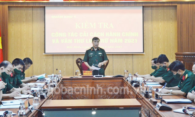 Quân khu 1 kiểm tra kết quả công tác cải cách hành chính và văn thư, lưu trữ