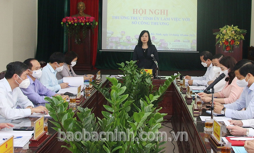 Thường trực Tỉnh ủy làm việc với Sở Công Thương