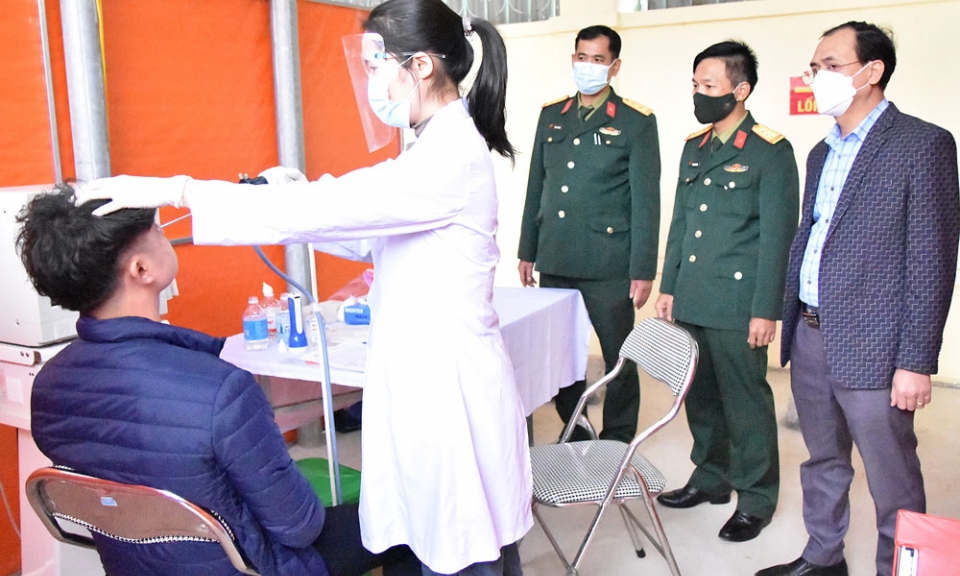 Kiểm tra công tác khám sức khỏe nghĩa vụ quân sự tại thành phố Bắc Ninh, huyện Gia Bình và Thuận Thành