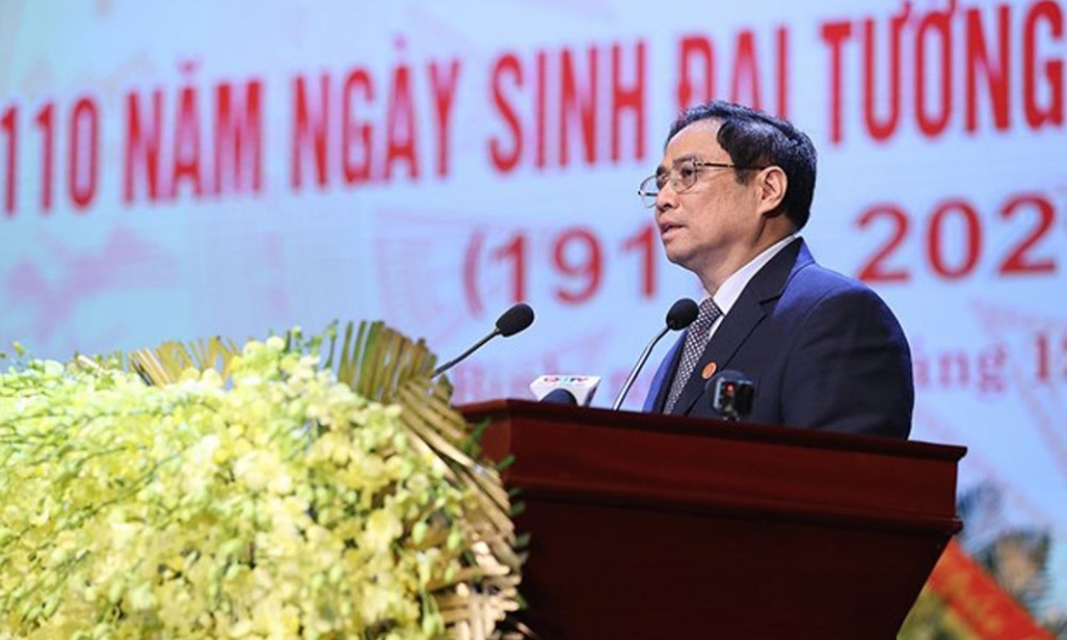 Thủ tướng Phạm Minh Chính dự lễ kỷ niệm 110 năm ngày sinh Đại tướng Võ Nguyên Giáp