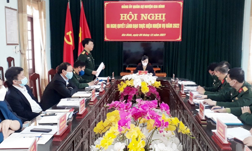 Đảng uỷ Quân sự huyện Gia Bình ra Nghị quyết lãnh đạo thực hiện nhiệm vụ năm 2022