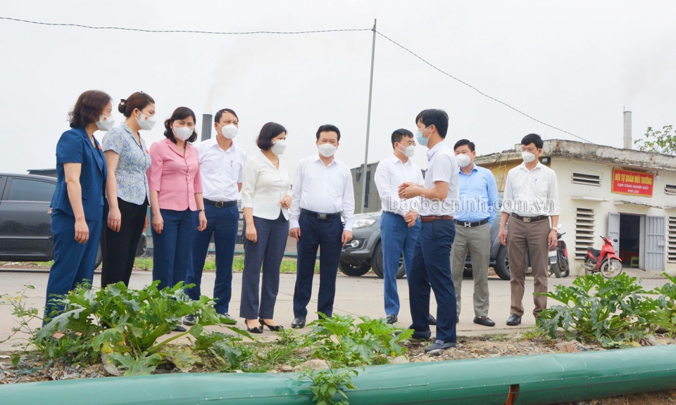 Chủ tịch UBND tỉnh Nguyễn Hương Giang kiểm tra công tác xử lý ô nhiễm môi trường tại Cụm công nghiệp Phú Lâm