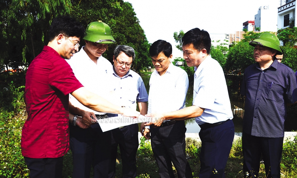 Khẩn trương hoàn thiện hệ thống  tiêu thoát nước kênh tiêu Kim Đôi 9,  KCN Quế Võ I