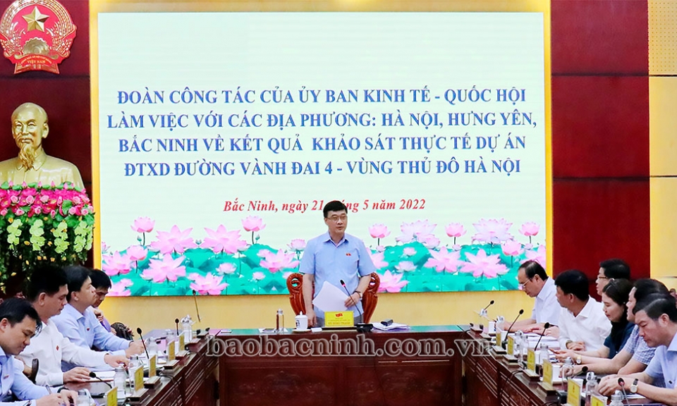 Ủy ban Kinh tế Quốc hội khảo sát dự án đầu tư xây dựng đường Vành đai 4 – vùng Thủ đô
