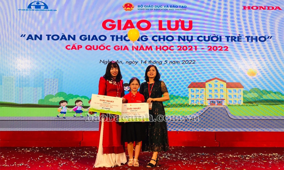 Giáo viên, học sinh Tiểu học Bắc Ninh đạt giải Nhất toàn quốc Hội giao lưu “An toàn giao thông cho nụ cười trẻ thơ”