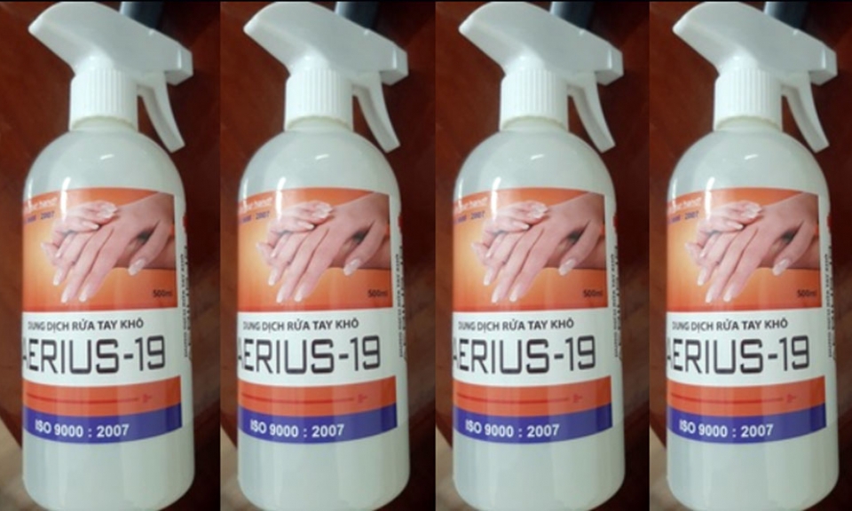 Đình chỉ lưu hành,  thu hồi dung dịch  rửa tay khô Aerius-19