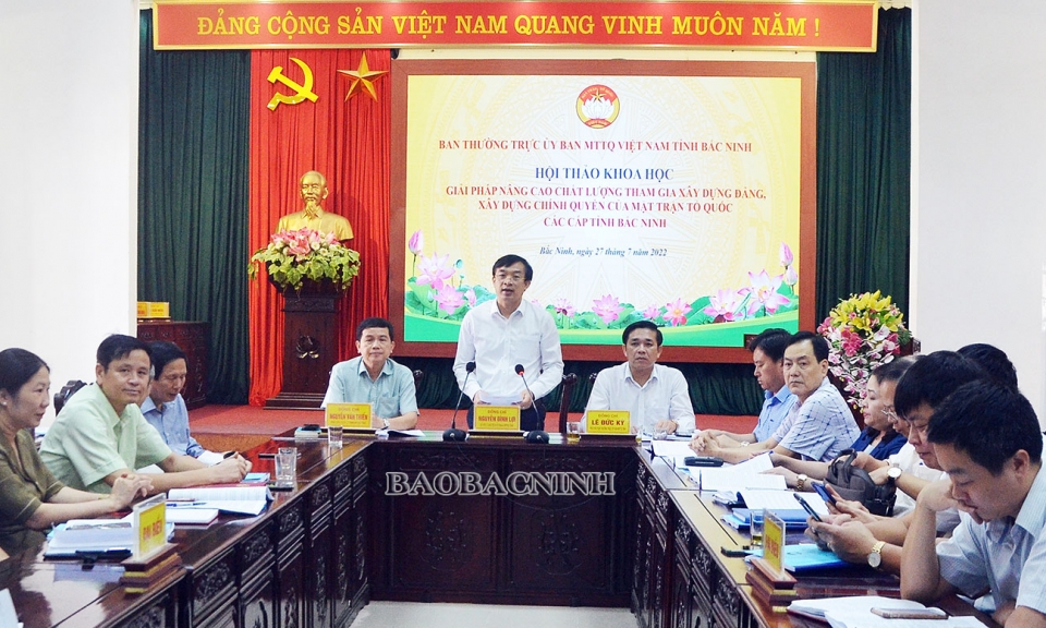 Giải pháp nâng cao chất lượng tham gia xây dựng Đảng, chính quyền của MTTQ các cấp
