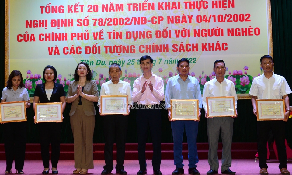Tiên Du tổng kết 20 năm triển khai tín dụng đối với hộ nghèo và các đối tượng chính sách