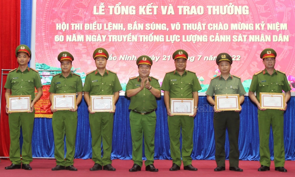 Công an tỉnh Bắc Ninh đạt giải Nhì toàn đoàn Hội thi Điều lệnh, bắn súng, võ thuật khu vực phía Bắc năm 2022