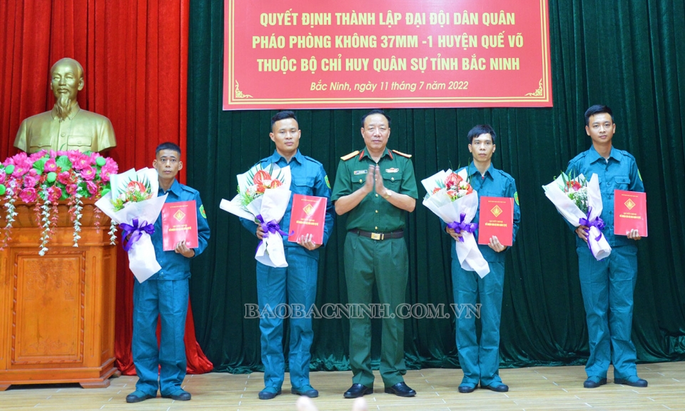 Thành lập Đại đội Dân quân pháo phòng không 37mm