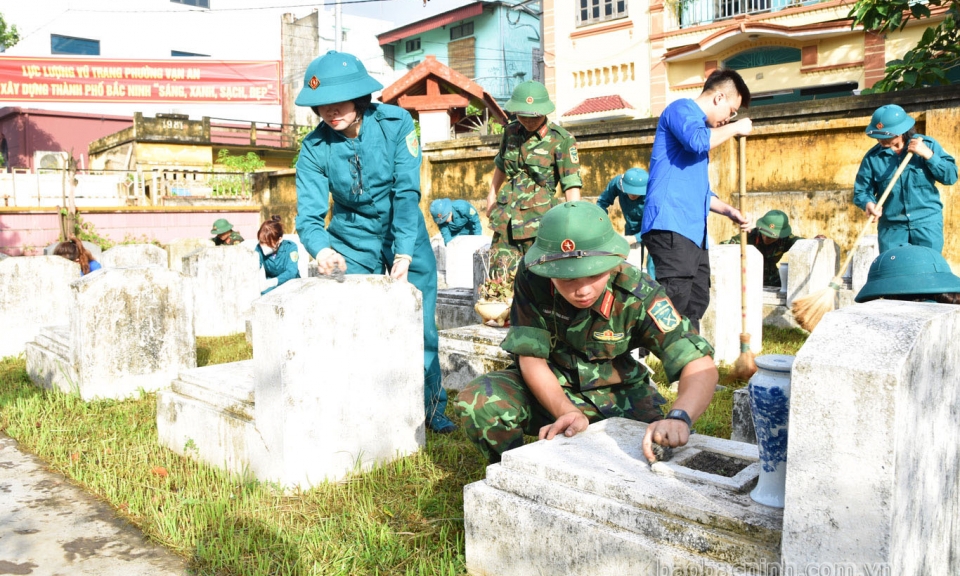 Dân vận trong huấn luyện tại phường Vạn An, thành phố Bắc Ninh