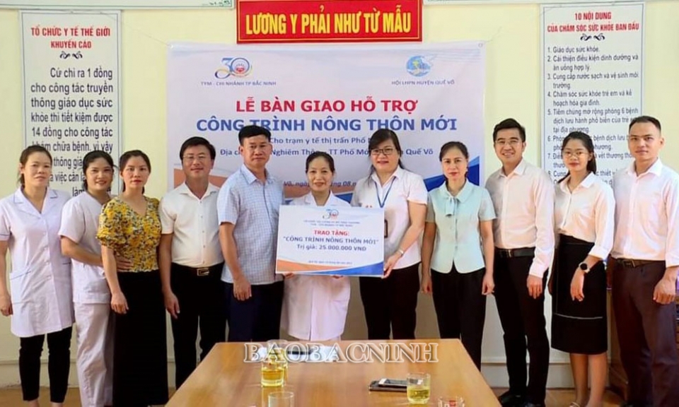 TYM chi nhánh thành phố Bắc Ninh hỗ trợ công trình Nông thôn mới tại huyện Quế Võ
