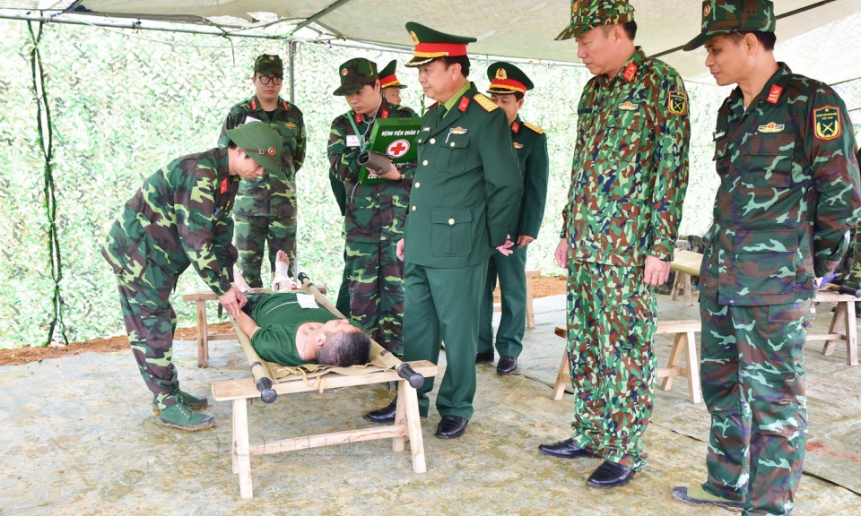 Tổng duyệt thực binh bảo đảm hậu cần trong diễn tập khu vực phòng thủ tỉnh