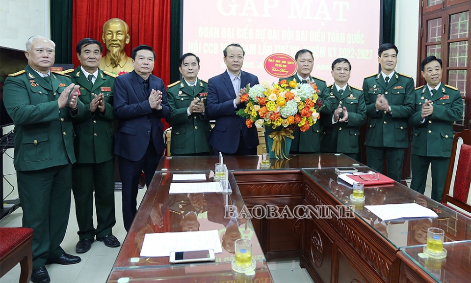 Gặp mặt Đoàn đại biểu tham dự Đại hội đại biểu toàn quốc Hội Cựu chiến binh Việt Nam lần thứ VII