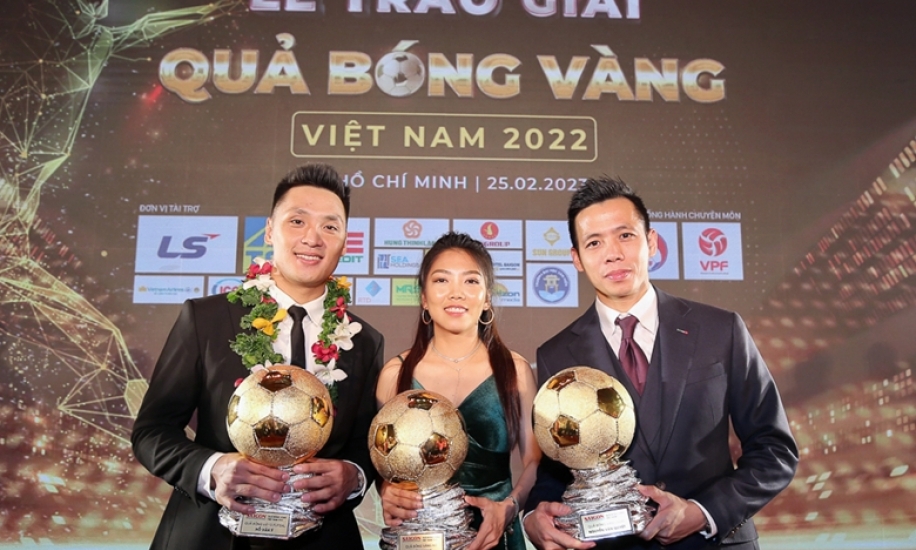 Văn Quyết, Huỳnh Như và Hồ Văn Ý giành Quả bóng Vàng Việt Nam 2022