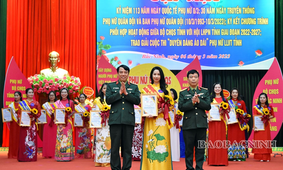 Bộ CHQS tỉnh ký kết  chương trình phối hợp  với Hội Liên hiệp Phụ nữ tỉnh