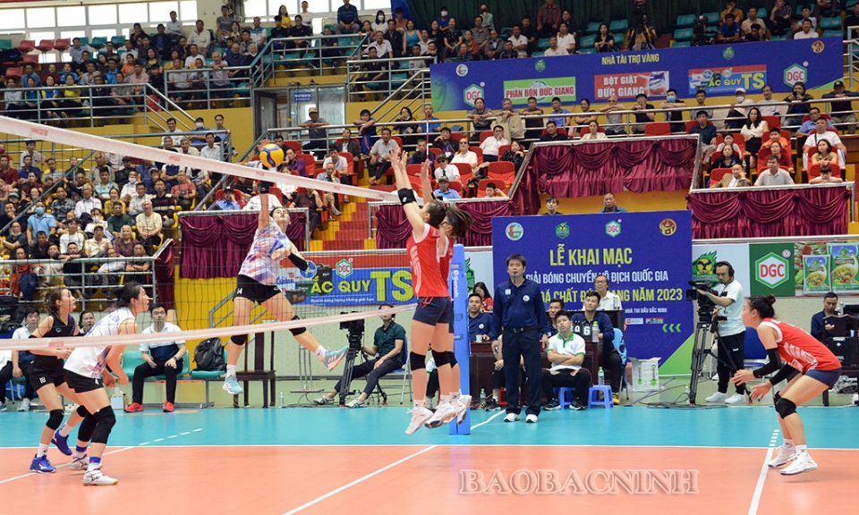 Kinh Bắc- Bắc Ninh xếp thứ 4 vòng I (bảng A) giải Bóng chuyền Vô địch Quốc gia 2023